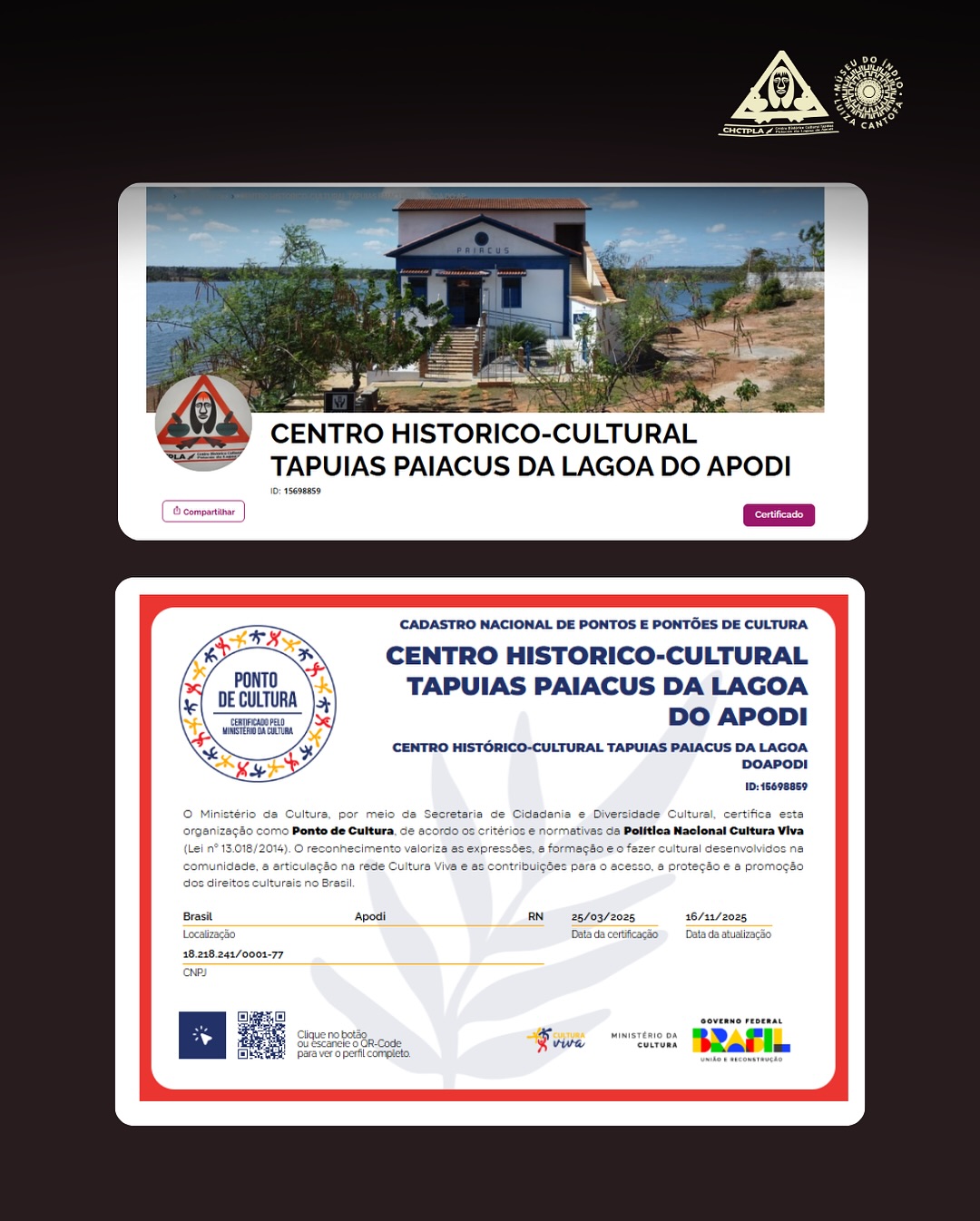 Montagem de imagens mostrando o certificado de ponto turistico do RN.