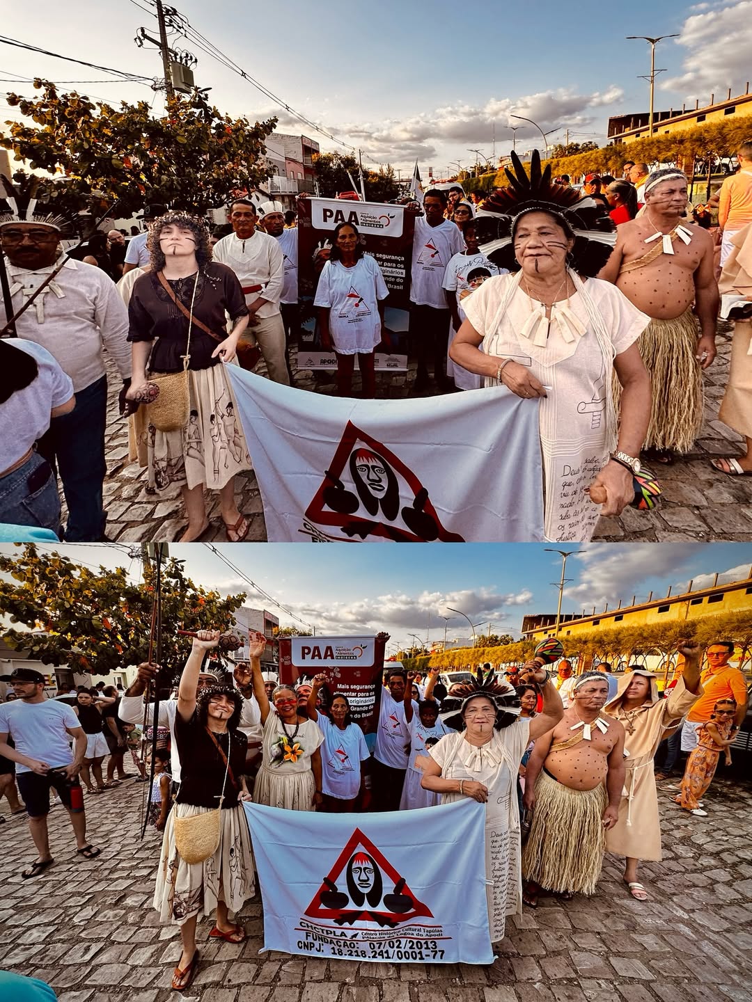 Representantes do povo Paiacu do Apodi desfilando no 7 de Setembro, em ato de resistência e afirmação cultural.